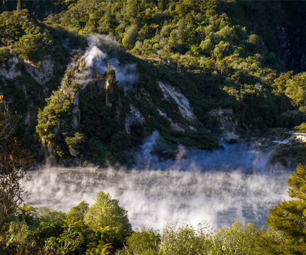 Waimangu Volcanic Valley bears the memories and craters from Tarawera eruption in 1886. This is a unique place for volcanic area exploration